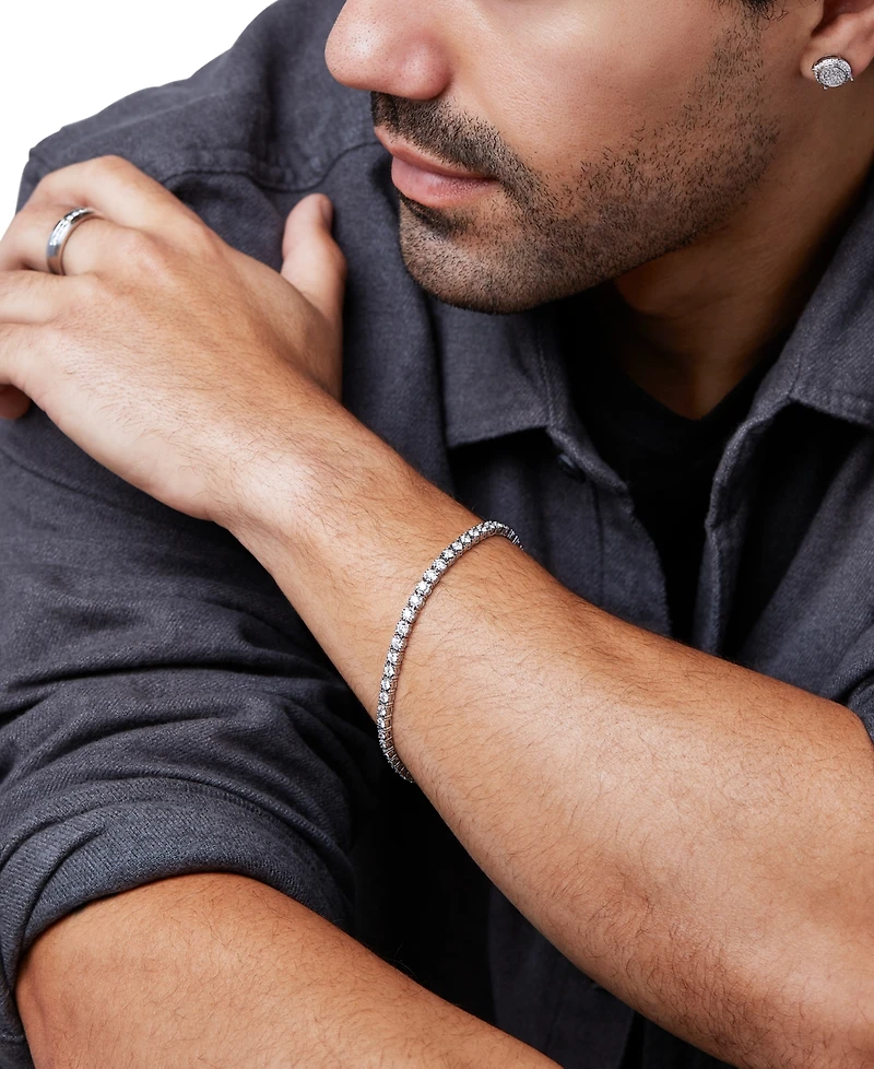 Grown With Love Men's Lab Grown Diamond Tennis Bracelet (5 ct. t.w.) in 10k White Gold