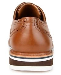 Vance Co. Men's Warrick Wide Width Tru Comfort Foam Wingtip Lace-Up Derby Dress Shoes