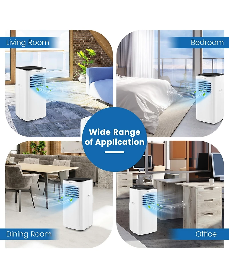 6000 Btu (9000 Btu Ashar) Portable Air Conditioner 3-in-1 Ac Unit with Cool Dehum Fan Sleep Mode