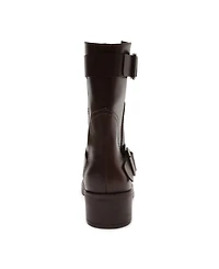Arezzo Women's Lucy Mid-Shaft Leather Moto Boots