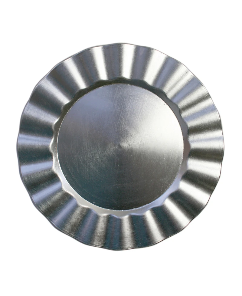 American Atelier Round Ruffled Charger Plate 12 Piece Dinnerware Set, Service for 12
