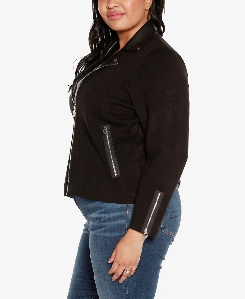 Belldini Black Label Plus Motorcycle Sweater Jacket