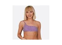 Oosc Women's Checkmate Cold Shoulder Bikini Top