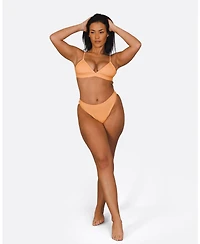 Oosc Women's Tangerine Squeeze Mile High Bikini Bottoms