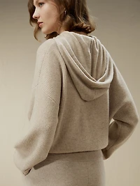 Lilysilk Women's 100% Cashmere Detachable Hoodie