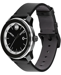 Movado Men's Bold TR90 Swiss Quartz Black Leather Watch 42mm