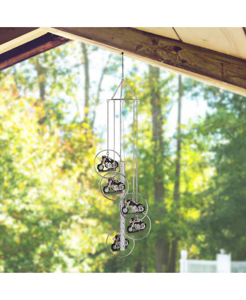 24" Long 5-Ring Polyresin Motorcycle Wind Chime