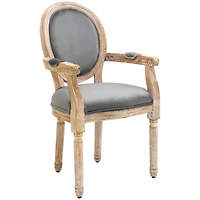 Homcom Vintage Dining Chair Solid Wood Frame Living Room Upholste Seat,