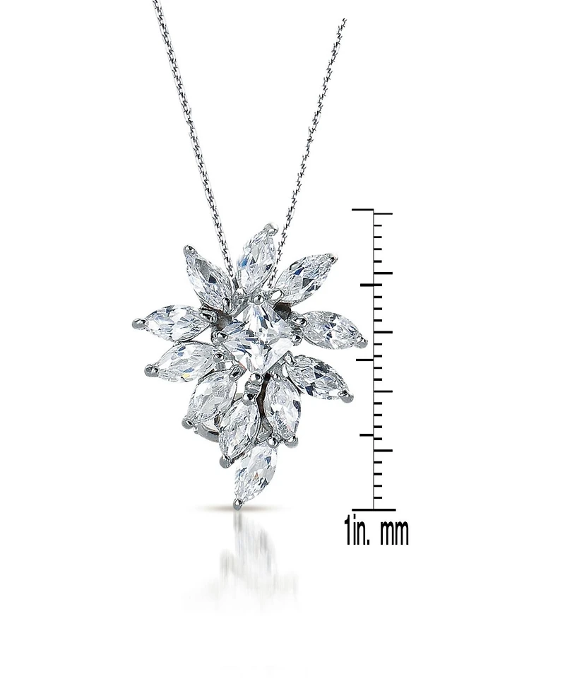 Genevive Sterling Silver Bursting Star Design Pendant