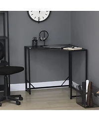 Homcom Small Corner Desk Triangle Vanity Table Computer Desk Gray