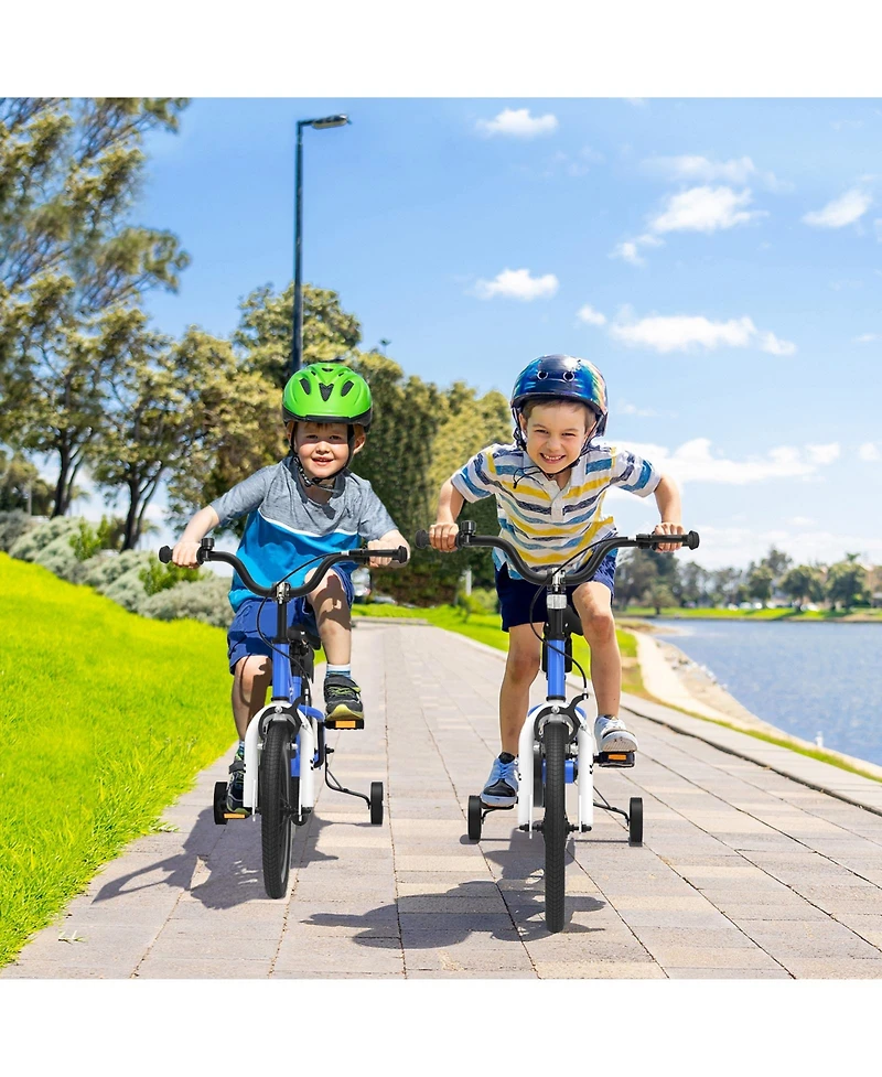 16'' Kid's Bike with Removable Training Wheels & Basket for 4-7 Years Old