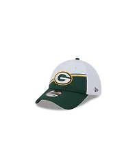 Men's New Era White, Green Bay Packers 2023 Nfl Sideline 39THIRTY Flex Hat