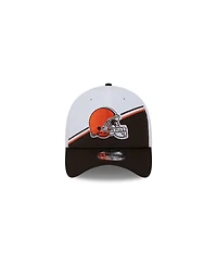 Men's New Era White, Brown Cleveland Browns 2023 Nfl Sideline 39THIRTY Flex Hat