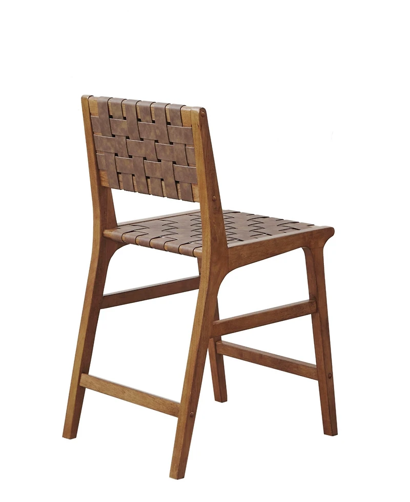 Ink+Ivy Oslo 24" High Faux Leather Woven Counter Stool