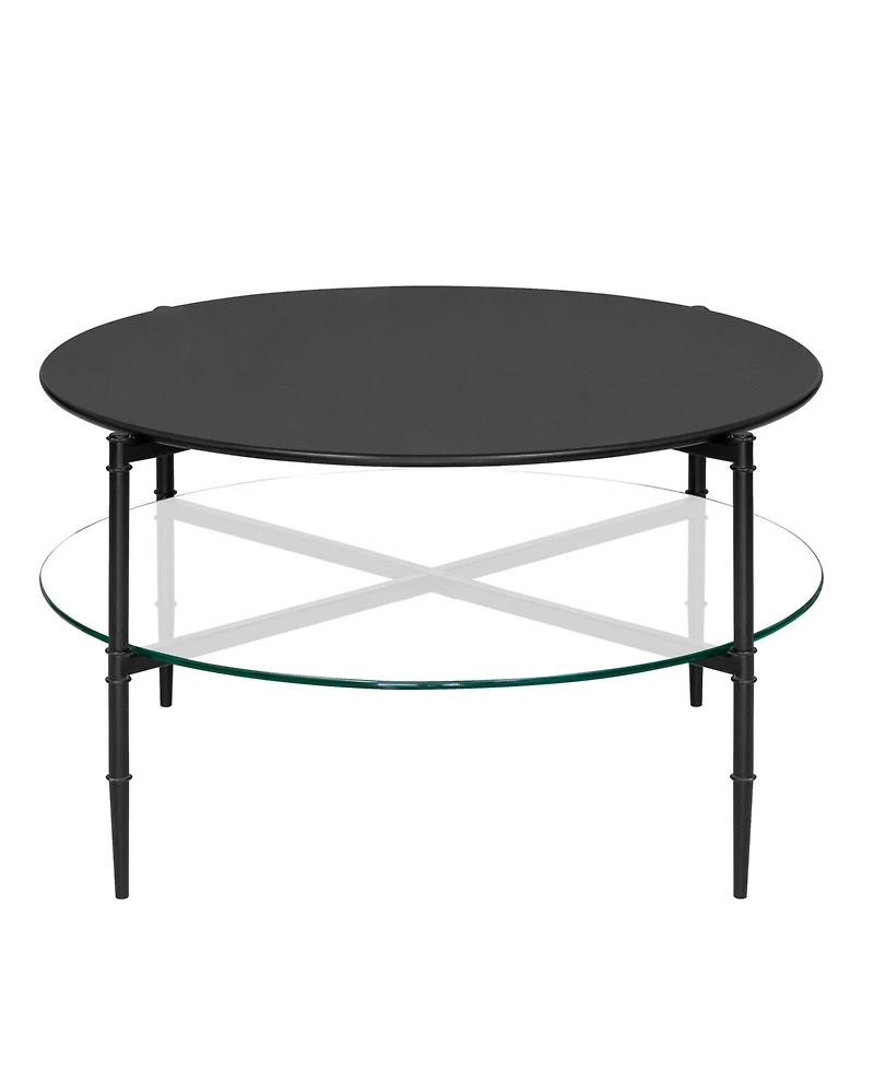 Martha Stewart Collection Caroline 18" Round Interchangeable Wood Glass Top Coffee Table