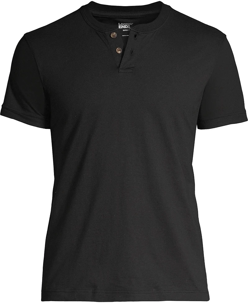 Lands' End Big & Tall Short Sleeve Super-t Henley