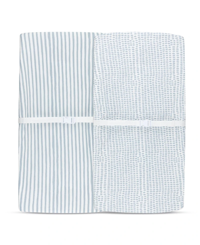 Ely's & Co. Baby Waterproof Changing Pad Cover Set | Cradle Sheet 100% Cotton Jersey