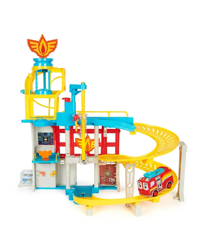 Firebuds Hq Playset with Lights, Sounds, Fire Truck Toy, Action Figure and Vehicle Launcher