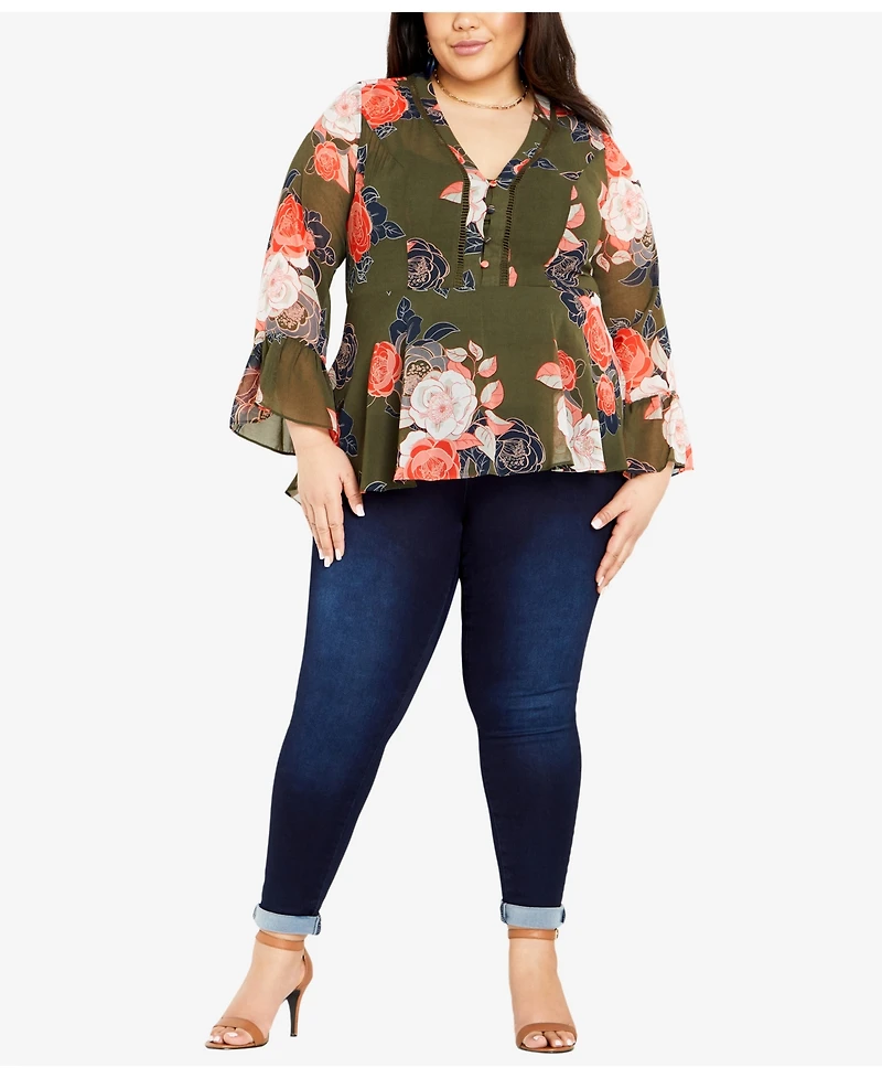 City Chic Plus Mya Wrap Top