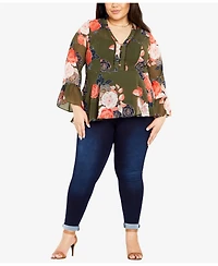 City Chic Plus Mya Wrap Top