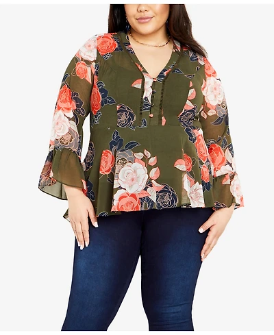 City Chic Plus Mya Wrap Top