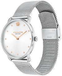 Coach Women's Elliot Silver Stainless Steel Mesh Bracelet Watch 36mm