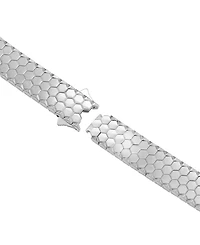 Blackjack Men's Hexagon Honeycomb Textured Link Bracelet in Black-Ion Plated Stainless Steel