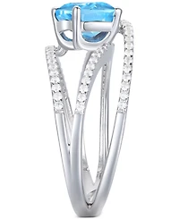 Amethyst (1-3/4 ct. t.w.) & Lab-Grown White Sapphire (3/8 Openwork Statement Ring Sterling Silver (Also Blue Topaz)