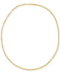 Rounded Box Link 24" Chain Necklace in 18k Gold-Plated Sterling Silver