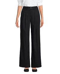 Lands' End Women's High Rise Crisp Poplin Chino Wide Leg Pants