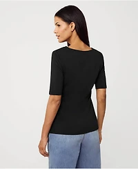 Lands' End Women's Lightweight Jersey Tie Front Top