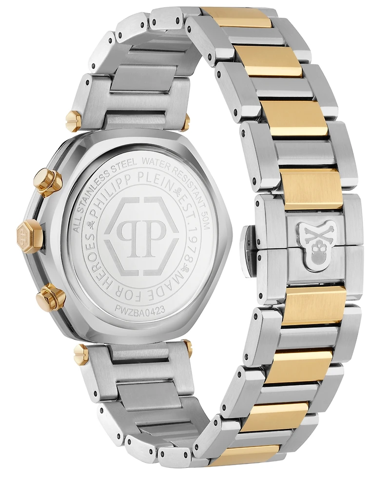 Philipp Plein Men's The Hexagon Chronograph Two-Tone Stainless Steel Bracelet Watch 42mm