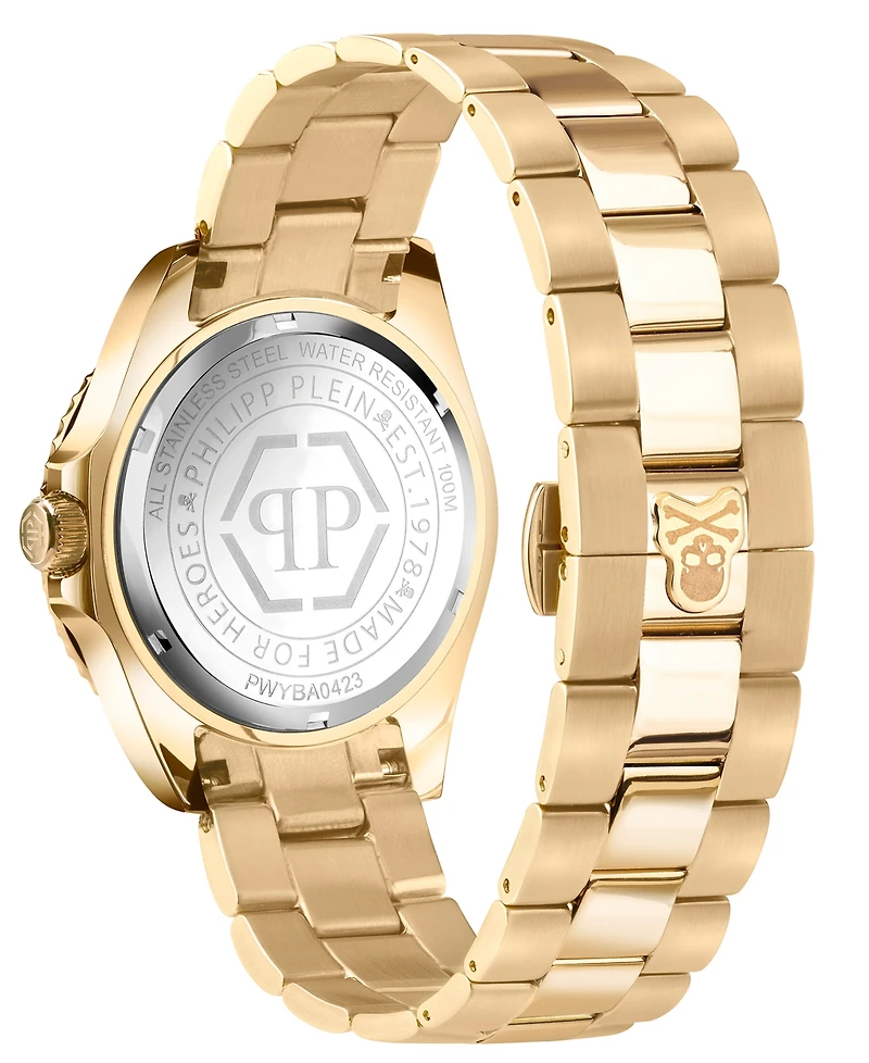 Philipp Plein Men's Gmt-i Challenger Gold-Tone Stainless Steel Bracelet Watch 44mm
