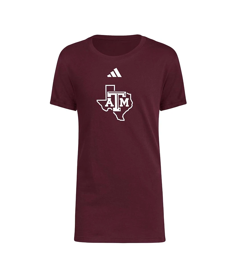 Big Boys adidas Maroon Texas A&M Aggies 2023 Sideline Locker Room Logo Fresh T-shirt
