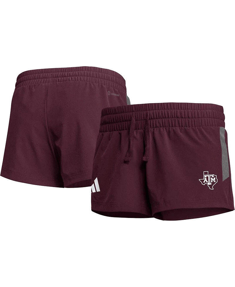 Women's adidas Maroon Texas A&M Aggies 2023 Sideline Aeroready Shorts
