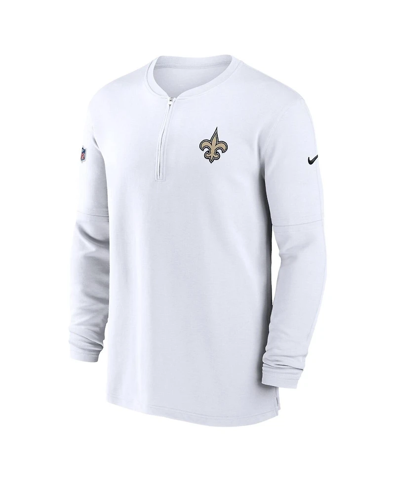 Men's Nike White New Orleans Saints 2023 Sideline Performance Long Sleeve Quarter-Zip Top