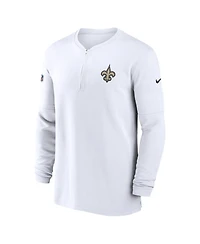 Men's Nike White New Orleans Saints 2023 Sideline Performance Long Sleeve Quarter-Zip Top