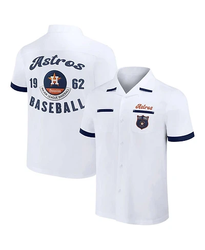 Men's Darius Rucker Collection by Fanatics White Houston Astros Bowling Button-Up Shirt
