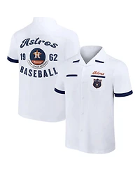 Men's Darius Rucker Collection by Fanatics White Houston Astros Bowling Button-Up Shirt