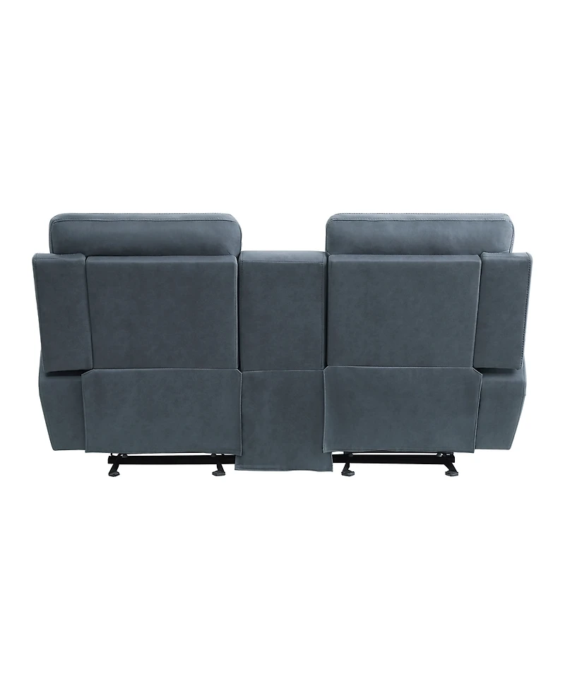 White Label Nadia 76" Double Glider Reclining Loveseat with Center Console