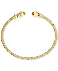 Amethyst (1-1/5 ct. t.w.) & White Topaz (3/8 Cuff Bangle Bracelet 14k Gold-Plated Sterling Silver (Also Sky Blue Citrine)