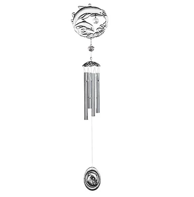 28" Long Pewter Dolphin Wind Chime Marine Life