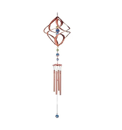 Fc Design 31" Long Spiral Wind Chime with Copper Gem