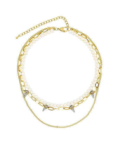 Ash Pearl and Spike Layered Necklace