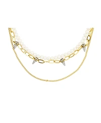 Ash Pearl and Spike Layered Necklace
