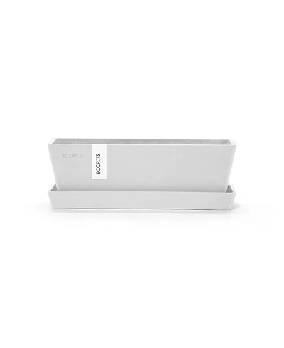 Ecopots Bruges Modern Plastic Rectangular Planter with Saucer