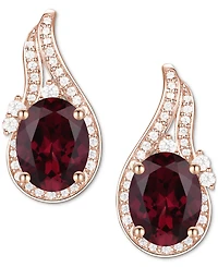 Amethyst (2-1/20 ct. t.w.) & Lab-Grown White Sapphire (3/8 Swirl Stud Earrings 14k Gold-Plated Sterling Silver (Also Additional Gemsto