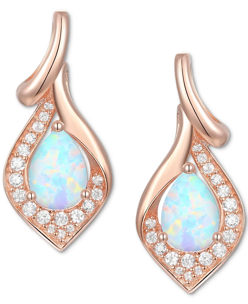 Amethyst (1-1/4 ct. t.w.) & Lab-Grown White Sapphire (1/4 ct. t.w.) Drop Earrings in 14k Gold-Plated Sterling Silver (Also in Blue Topaz & Lab-Grown O