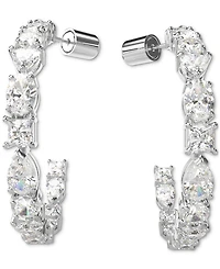 Swarovski Rhodium-Plated Medium Mixed Crystal C-Hoop Earrings, 1.54"