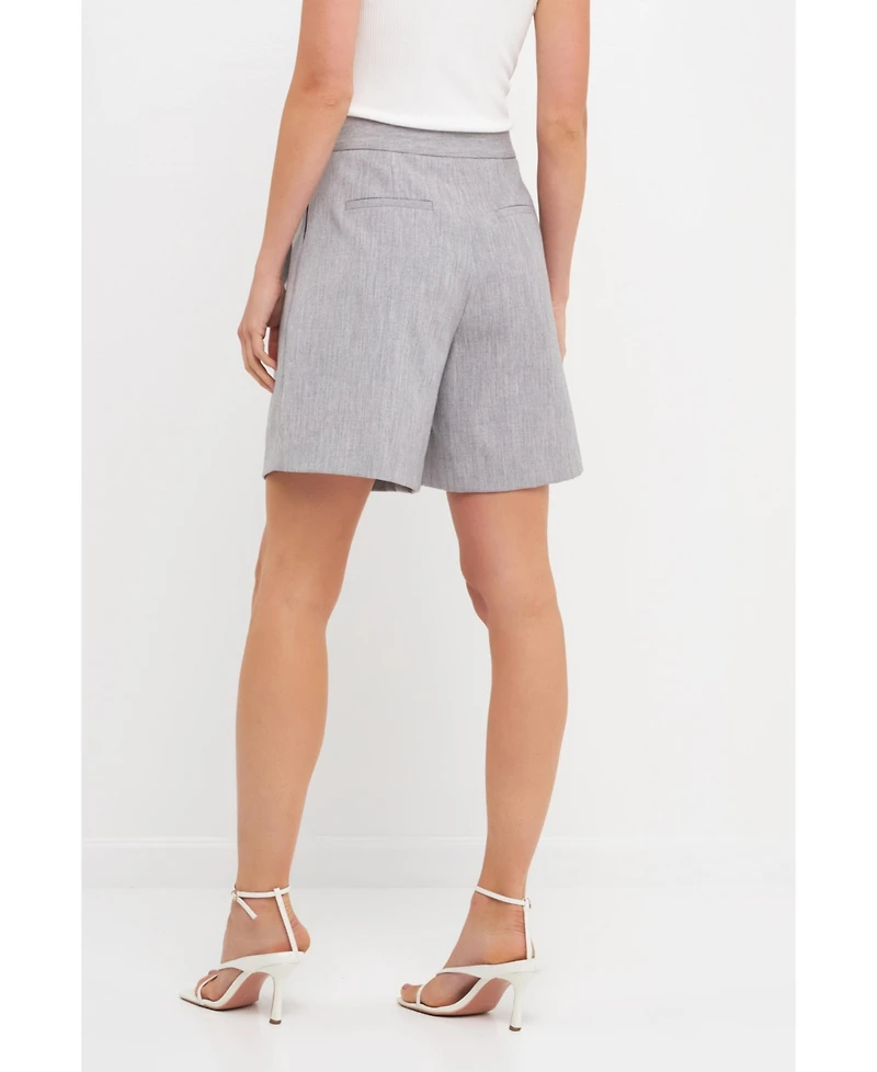 endless rose Women's Pleated Tailored Shorts